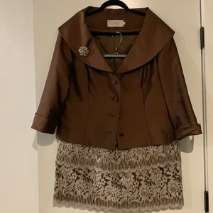 Woman’s suit w/ lace and delicate rhinestone skirt